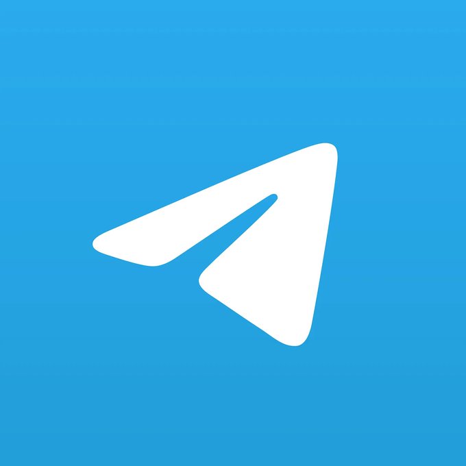 The Telegram app logo, featuring a white paper airplane icon on a blue gradient background.