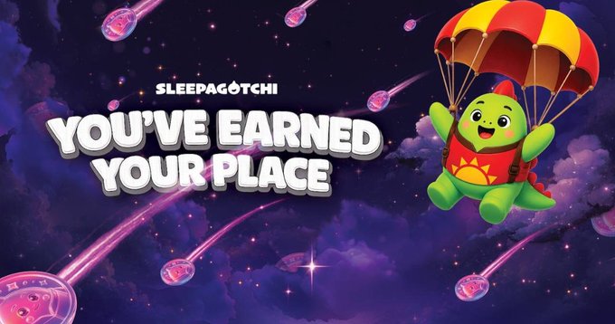 The image features a cartoon green turtle with a red hat flying through space while holding an umbrella. The background of the image is purple, which complements the colors of the turtle's outfit. The text "You've earned your place" is written in white above and below the turtle, indicating that it has been awarded something or achieved a certain level of success. The post also mentions the importance of identity layers and how they are built underneath social media platforms like Instagram.