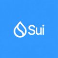 The Sui blockchain logo displayed in white on a blue background.