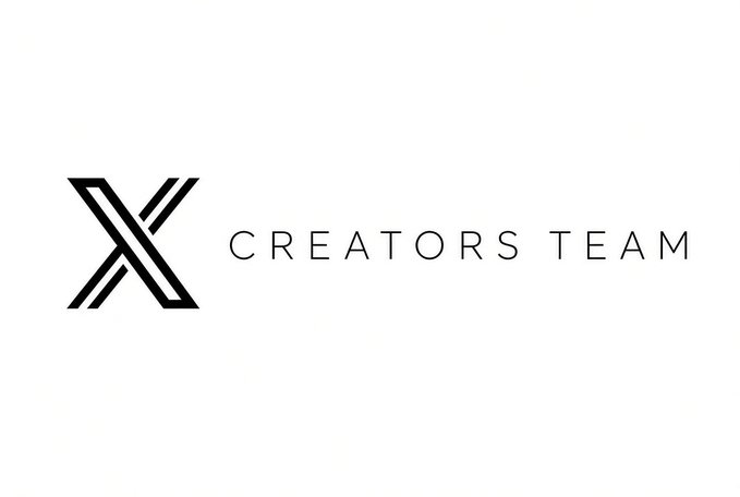 A minimalist black and white logo featuring a stylized 'X' next to the text 'CREATORS TEAM' on a plain white background.