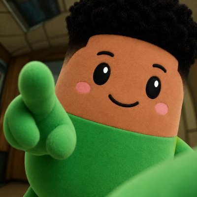 A plush-style animated character with a green hoodie and a thumbs-up gesture serves as the cheerful mascot for $ANSEY, a Solana token inspired by HappyPill's design and representing the crypto figure Ansem.