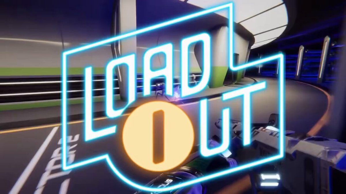 The image features a neon sign with the words "LOAD OUT" written in white letters against a blue background. The sign is located at the bottom center of the frame, surrounded by various elements such as a car, a building, and a street lamp. The text on the sign reads "What if the next banger game never gets made because the studio couldn't secure funding? A problem @loadoutprotocol is trying to solve".