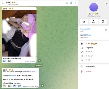 A Telegram channel called "TTADY subscribers" with 7,697 followers displays a photo of a person in bed alongside comments from users discussing crypto topics. The image relates to the caption about Coinbase impersonators stealing from people, though no direct scam content is visible in the channel post itself.