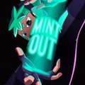 An excited Simpsons character reaches toward a glowing "MINT OUT" sign, visually celebrating that the @PoweredByVolt NFT project has sold out after being allocated to @joinsyndicate_ members.