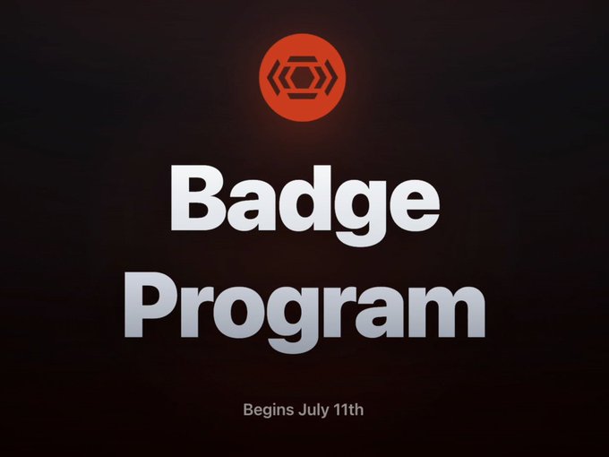 The image announces Linera's "Badge Program," which begins July 11th, as the final opportunity to earn points before the mainnet launch. This aligns with the post by highlighting the program and its start date.