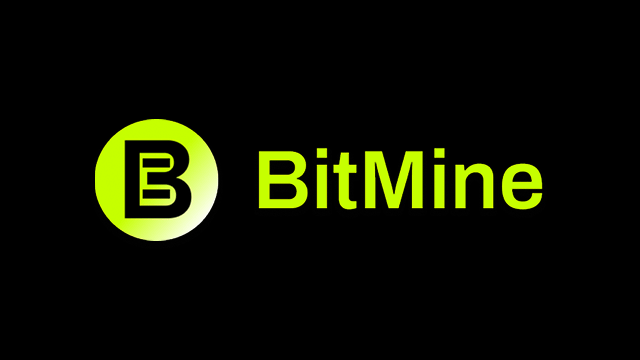 The image features a logo with the letters "B" and "I" in black and yellow colors respectively. The text "BITMINE" is written below this logo, which is related to an Ethereum holder named Bitmine. The image also includes a caption that reads "Focus on what is in the image and how it relates to the post".