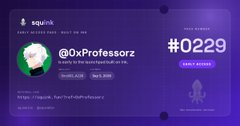 A digital NFT card displaying the Twitter handle "@OxProfessorz" and the number "#0229" with a voice memo feature.