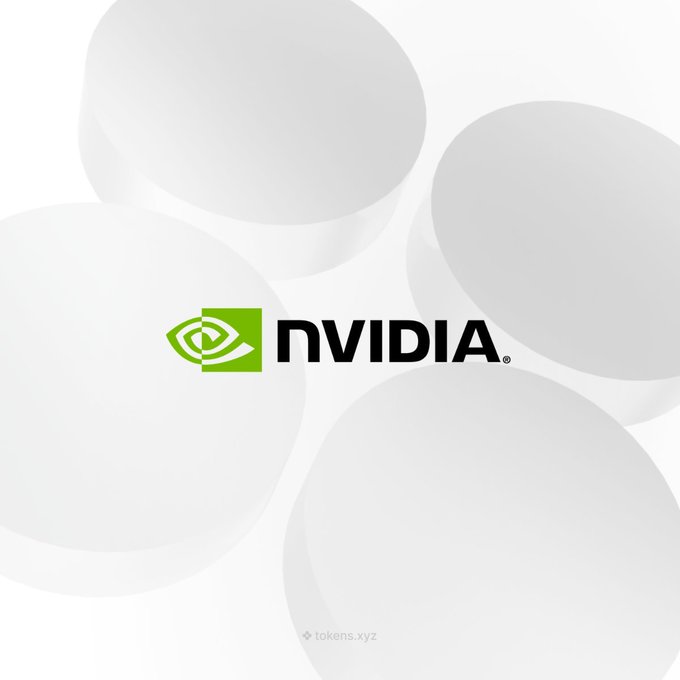 The image features a white logo with green text that reads "Nvidia". The logo is surrounded by five circles of varying sizes, creating an interesting visual effect. Below the logo, there's a caption that reads "INSIGHT: The most valuable company on earth has quietly become one of the market' s cheapest megacaps. @Nvidia 
its forward P/E has fallen to ~20-23x, well below its 10-year average, as earnings growth outpaces its surging stock.". This caption provides context about the image and links it back to a post discussing the company's performance in the market.