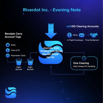 !!! Evening note : "The quiet unlock I hit with @RiverdotInc today was journals auto posting from Receipt graph into our GL"