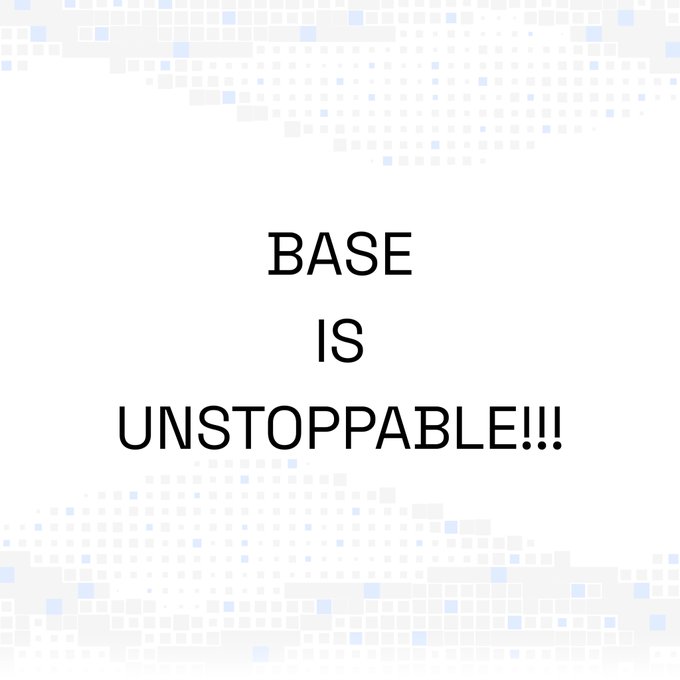 The image features a white background with black text that reads "BASE IS UNSTOPPABLE!". This message seems to be related to the concept of base, which could possibly be a metaphor for overcoming challenges or obstacles. The presence of this message in the image suggests that there might be an underlying theme or message about perseverance and determination.