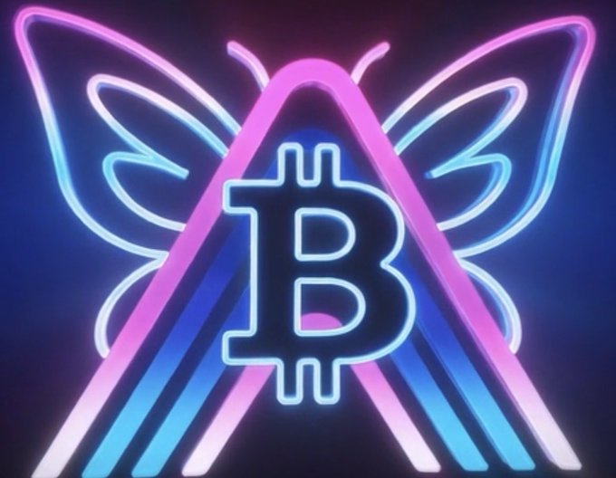 The image features a neon sign with an "A" and a "B", which are the letters of the word "bitcoin". The sign is surrounded by blue butterflies, creating a visually striking contrast between the digital currency symbol and the organic shapes. The background of the image is dark blue, providing a stark contrast to the vibrant colors of the butterflies and the neon sign. The text on the image reads: "Quantum resistant security comes to Bitcoin from @quipnetwork powered by @ArchNtwrk Bitcoin faces a real quantum threat, Shor’s algorithm could eventually crack ECDSA keys Quip and Arch Network provides Bitcoin native smart contracts from". This message highlights the importance of blockchain technology in ensuring the security and integrity of digital currency transactions.