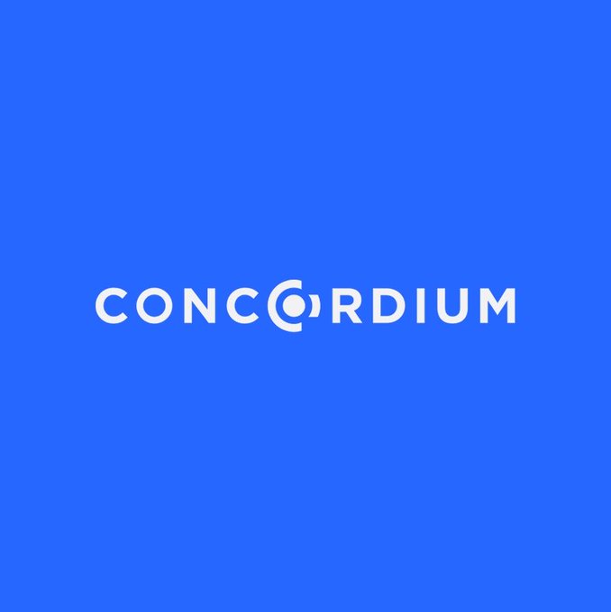 A blue Concordium logo card featuring the white wordmark “CONCORDIUM” and its circular emblem. It serves as a branding image for Concordium’s Agent Registry growth and AI-agent adoption figures.