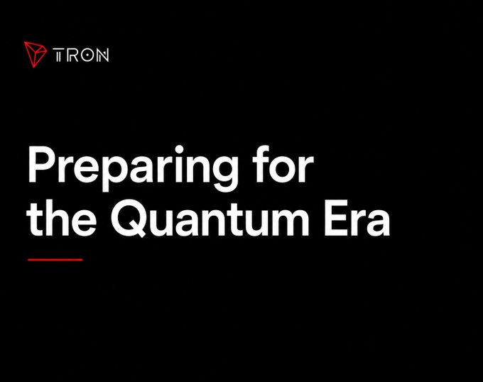A minimalist black title card featuring the TRON logo and the text 'Preparing for the Quantum Era'.