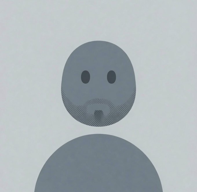 A minimalist gray illustration of a bald, bearded face that matches the "namebadge.fun" brand aesthetic, promoting an upcoming free mint on the Solana blockchain with the caption teasing heat in the Solana trenches.