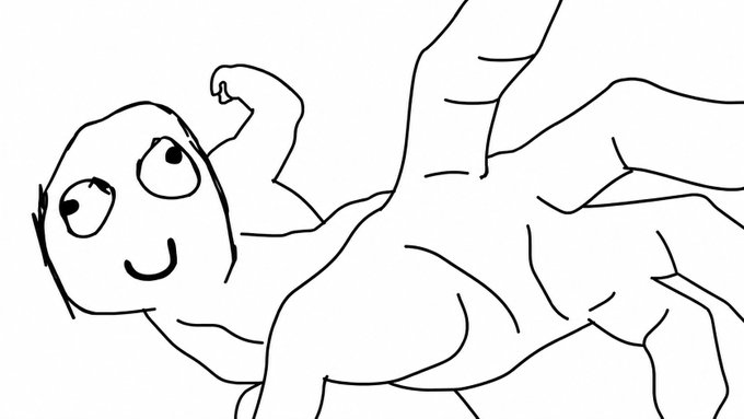 The image features a black and white line drawing of a person's face with big eyes, smiling, and flexing their muscles. The drawing appears to be done in a sketch style or cartoon style, giving it a playful and humorous feel. The background is plain white, which contrasts with the dark figure and makes it stand out even more. The image also includes text that reads "We've decided to launch $DERP on USDC. We’ve always wanted to bring him back properly, but we never pulled the trigger. Now, in this market, pairing with USDC gives us the stability we need to go all the way".