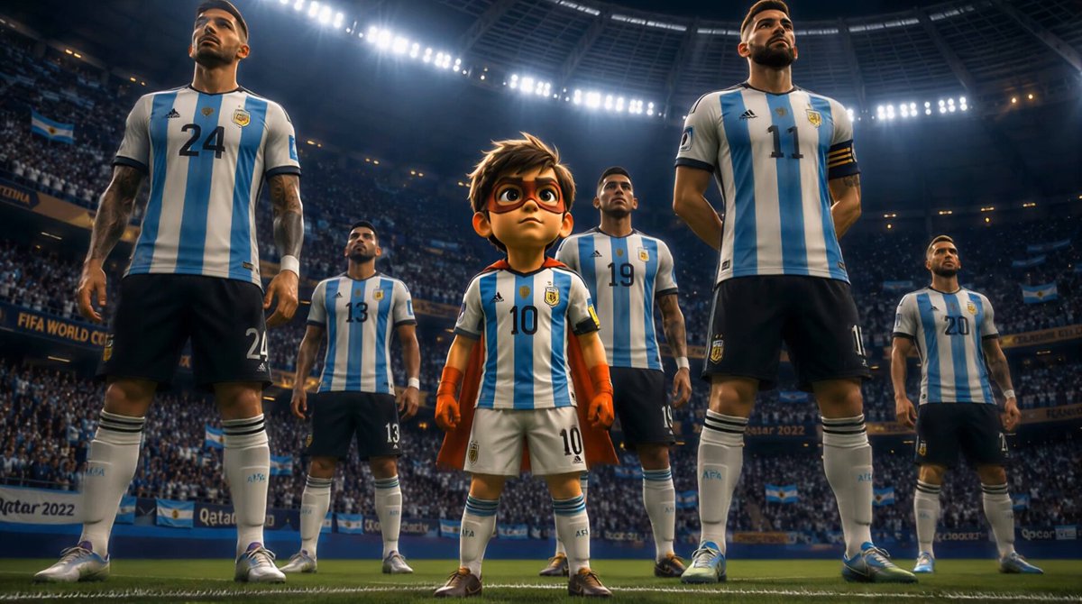 The image features a group of soccer players standing together on a field, with one player wearing a blue shirt that says "Fartboy" on it. The other players are dressed in various colors, including blue, white, black, and orange. They appear to be posing for a photo or participating in a team event. The post about the World Cup is related to this image as it highlights the excitement surrounding the soccer tournament and how the players have come together to support their favorite teams.