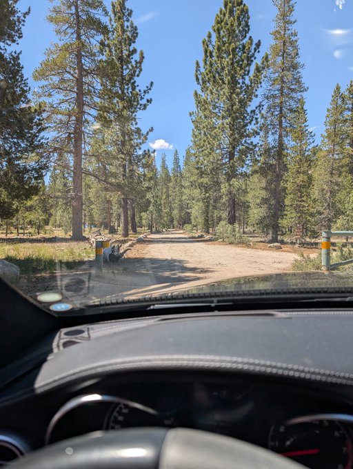 The image shows a car's windshield with a view of trees, indicating that the car is parked or driving through a forested area. The perspective suggests that the driver might be looking out at the surrounding landscape while focusing on the road ahead. The post about touching grass hyperliquid implies that there could be a connection between the water content in the soil and the moisture levels in the air, which can affect the car's performance or visibility depending on the weather conditions.

The image does not provide enough information to determine if the water content of the soil is directly affecting the car's performance or visibility. However, it does suggest that there might be a connection between the two elements, as the post suggests.