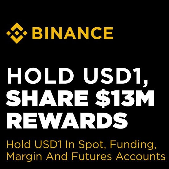 The image features a black background with white text that reads "Good night everyone, There are some nice offers on the USD1 x Binance side. You can make use of your idle stablecoins (if you have any left). The first option is Binance Flex. It'S pretty straightforward; by simply holding solana:USD1ttGY1N17NEEHLmELoaybftRBUSErhqYiQzvEmuB in". Focus on what is in the image and how it relates to the post.