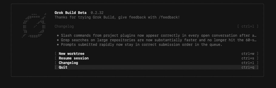 The image shows a screenshot of a webpage, which appears to be a list or menu page with various options for users to choose from. The text on the screen indicates that this is an AI-generated content piece, possibly related to Grok Build or another similar project. The image also contains some text about SuperGrok and X Premium Plus, suggesting that it may be promoting these services or products.