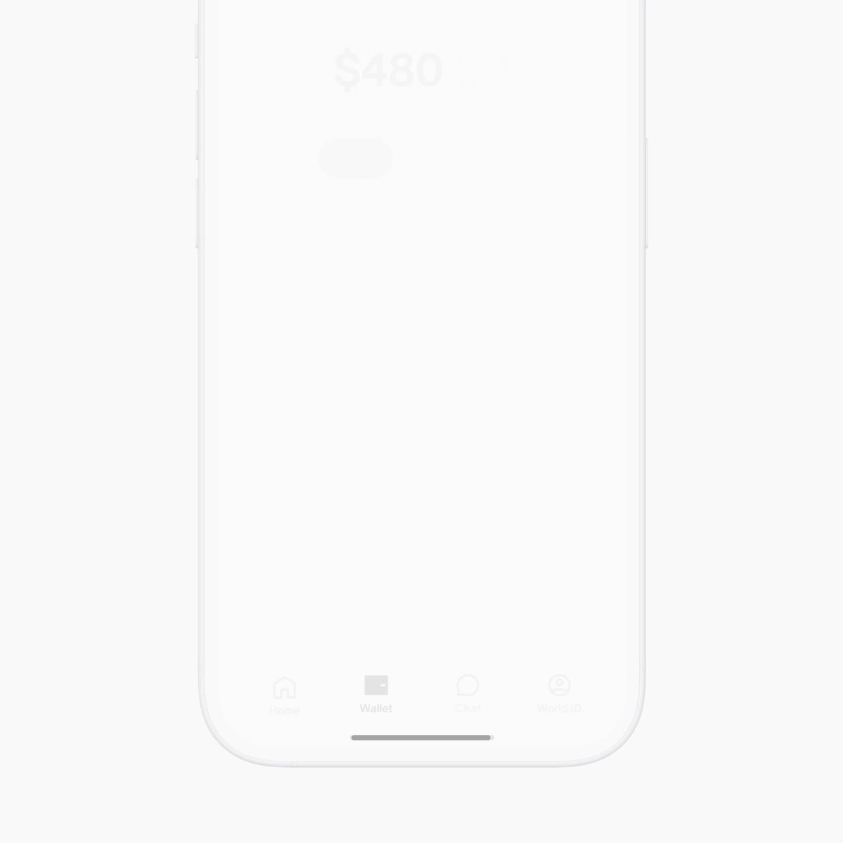 The image shows a white cell phone with a screen displaying the time of $4.80, which could be an advertisement or a message related to the world of mobile payments. The phone's screen also features various buttons and icons for different functions such as making a call, sending messages, and checking balances.
