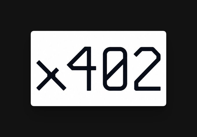 A white rectangular sign displays the number '×402' in bold black font against a dark background.