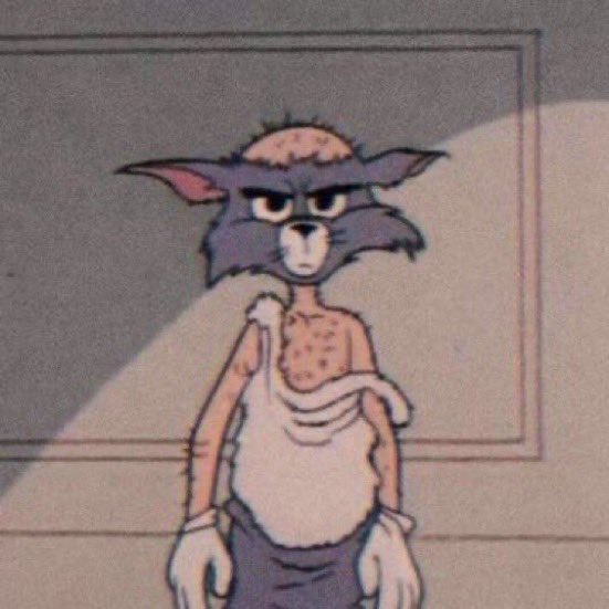 The image features a cartoon cat with a bald head, dressed in a white shirt and blue pants, standing against a gray background. The cat appears to be wearing gloves and has a serious expression on its face. The caption below the image reads "It might be boring at the moment but we ain't going nowhere. Sui must make us rich by fire by force $DEEP truth".