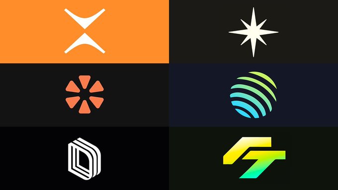 A grid of six cryptocurrency and trading platform logos, including the orange X-shaped icon, a white star burst, a stylized flower, a green-blue sphere, a hexagonal "D" emblem, and a yellow-green "F" mark, set against orange and black backgrounds, likely representing the Solana ecosystem projects mentioned in the post such as Bulktrade, Phoenix Trade, GMTrade, and Jupiter Exchange.