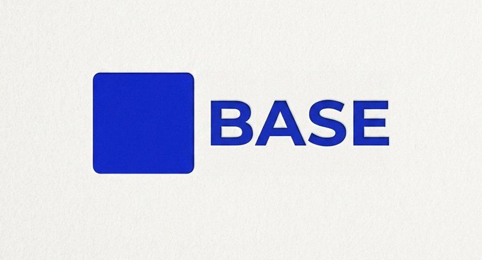 A simple logo on a white background shows a blue square next to the word 'BASE' in blue text, representing the Base blockchain network.