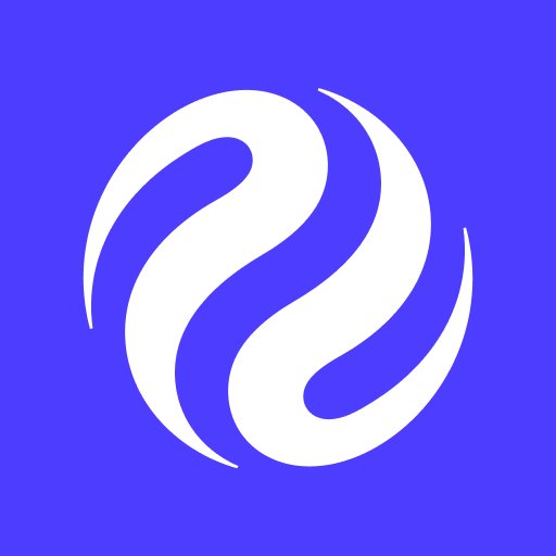 A purple square logo featuring a stylized white swirling 'S' or leaf-like emblem, which appears to be the Saros Finance logo.