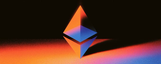 The image features a 3D rendering of an ethash token, which is a digital asset used for transactions within the Ethereum blockchain. The token has a unique design with a triangular shape and vibrant colors, including shades of orange, blue, and black. The token is positioned in front of a dark background, creating a striking contrast that highlights its features. The image also includes text that reads "Valuing Ethereum Based on fees Is Completely Ridiculous David Hoffman: Say what you will about the difficulty of valuing smart contract chains based on fees and revenue..."