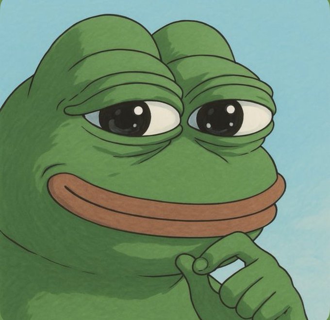 A cartoon illustration of a smiling green frog with big black eyes against a blue background.