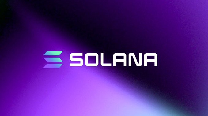The Solana logo is displayed against a purple gradient background.