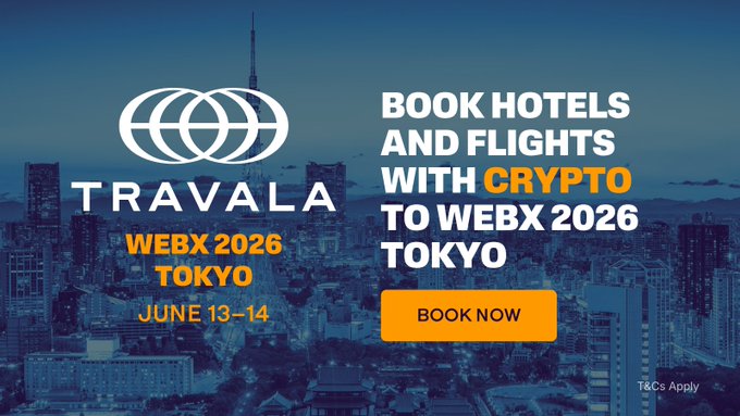 The image features a poster for an event called "WebX Asia" that takes place in Tokyo from June 13-14th. The poster includes information about book hotels, flights, and cryptocurrency. It also has a website link provided by the poster.