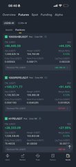 A mobile app screen shows an 'Overview' of tokenized spot trading pairs including 'CORENS', 'iNSPOLICY', and 'INTRG' with their prices and percentage changes.