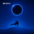 The MEXC logo appears in the top-left corner of a silhouetted image showing a lone figure on a hill observing a solar eclipse, reinforcing the post's message about foresight and positioning oneself ahead of the crowd during crypto cycles.
