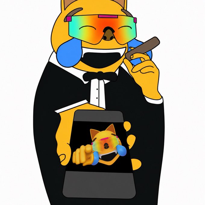 The image features a cartoon cat wearing sunglasses, holding a cell phone that displays an emojis face. The caption of the image reads "Gmog cousins Take this with you", which suggests that the cat's outfit or the cell phone is related to the post about Gmog cousins taking something with them. 

The main focus of the image is on the cartoon cat and its sunglasses, while the text in the caption provides additional context for the image.