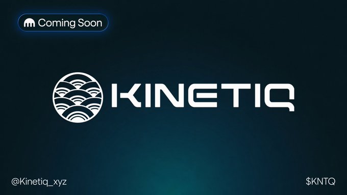 The image features a logo for a company named "KNTQ". It is displayed against a dark blue background with white text, which reads "Coming Soon" followed by "KNTQ". The company's name is prominently displayed at the top of the image in white letters. The image also contains a caption that says "$KNTQ will be listed on Kraken tomorrow." This suggests that the post about the company's upcoming listing on Kraken might have been recently published or shared, and it is related to the company named "KNTQ".