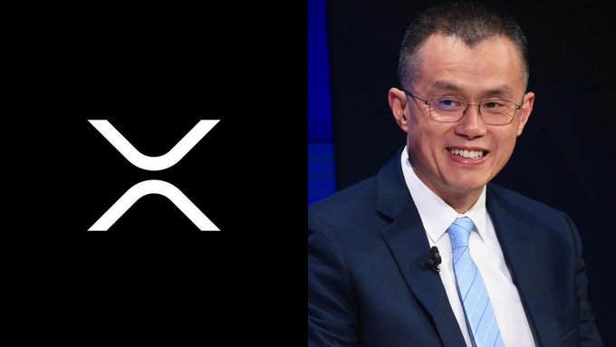 The image shows the XRP logo alongside a smiling man in a dark suit and light blue tie, paired with a post reporting a record-high 2,622,788,936 XRP reserve on Binance—the largest in 69 days—visually tying the surge in XRP exchange holdings to growing speculation and market attention.