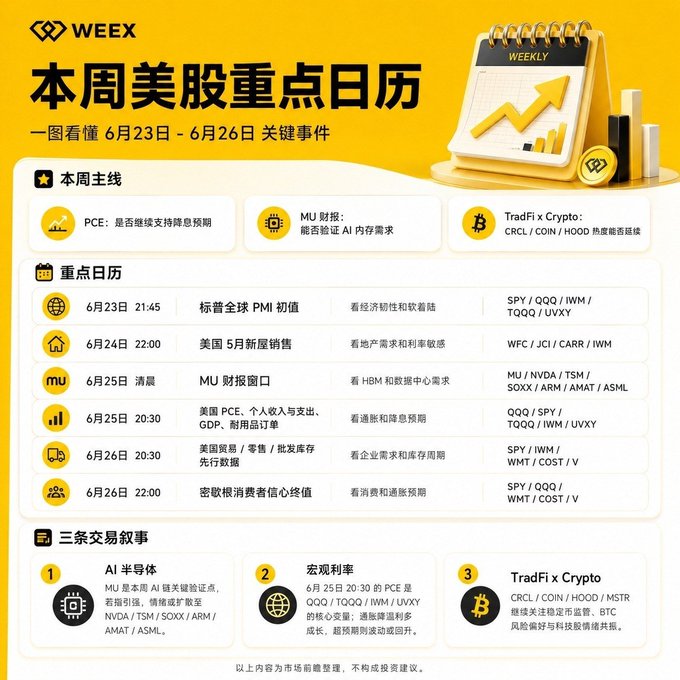 The image features a poster for an app called "Weex" that is available for download. The poster displays various icons, including a yellow circle with a black dot inside, which represents the app icon. The poster also includes text in both English and Chinese, providing information about the app's features and benefits.