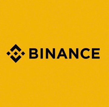 The Binance logo, featuring the company's geometric icon and name in black text on a bright yellow background.
