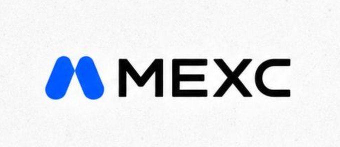 The image displays the MEXC logo, featuring a stylized blue "M" icon next to the bold black "MEXC" wordmark on a white background, directly identifying the cryptocurrency exchange brand referenced in the accompanying post about their "Opportunity Compass" market analysis tool.