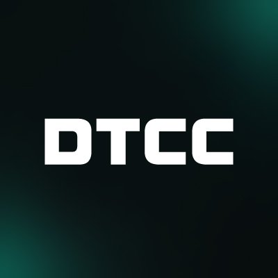 A dark teal background with the white text 'DTCC' prominently displayed.