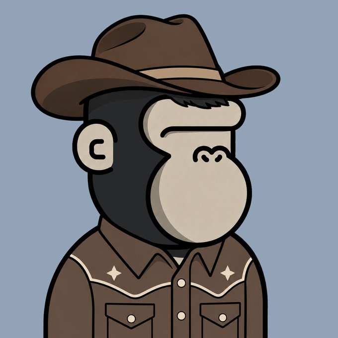 The image features a cartoon depiction of a person wearing a cowboy hat, dressed in a brown shirt with white stars. The person appears to be a character from a cartoon or comic book series, possibly a gorilla. The caption below the image provides information about an upcoming event where the winner will be announced in 24 hours.