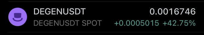 The image features a purple circle with a green number inside of it that says "Degenusudt" followed by a number. The text also includes the words "Degenusudt Spot", which could be interpreted as an indication of where the user's account is located on the platform, or possibly the name of their account.