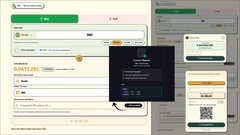 A screenshot of a digital payment interface showing 'Total amount: 0.0115 BTC' alongside mobile app screens.