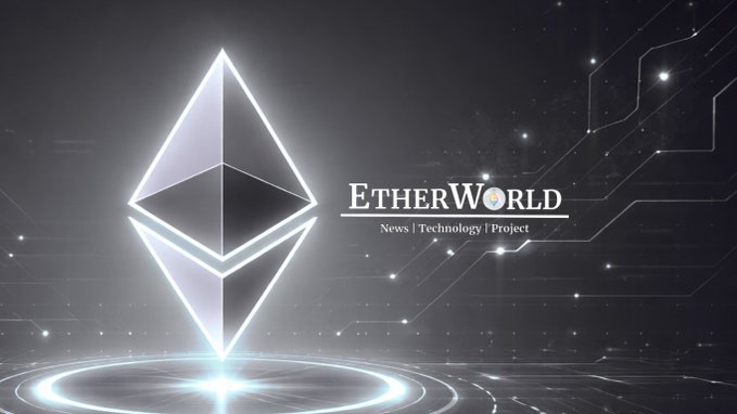 The image features a large white triangle with a black border, which appears to be a cryptocurrency symbol or token. The background of the image is dark gray, creating a stark contrast that makes the triangle stand out prominently. Below the triangle, there's text that reads "Ethereum World", indicating the name of the cryptocurrency featured in the image. Additionally, there are mentions of other terms such as "Crypto regulation," "AI native payments," and "Web3." This suggests that the image is related to a discussion or analysis about the current state of the crypto world and its impact on various industries.