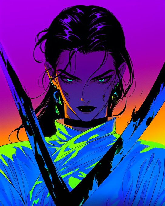 A neon‑styled illustration of a fierce, blue‑eyed warrior with crossed blades, embodying the sleek privacy championed by @BeldexCoin. The vibrant art reflects the everyday privacy promised by BChat, BelNet VPN, and the privacy‑focused browser mentioned in the post.