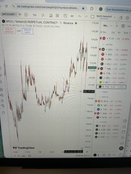The image shows a computer screen displaying stock market data for companies such as Tesla (TSLA), SpaceX, and USDC. The charting website's interface displays fluctuations in these companies' shares over time. There are two sets of information on the screen - one set is for Tesla with their share price history, while the other is for SpaceX and USDC showing fluctuations in their stock prices. These market trends provide potential investors an understanding of which industries have performed well or poorly based on historical data, allowing them to make informed decisions about their investment strategies.