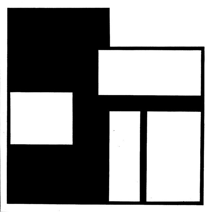 The image features a black and white composition of squares, with one square being larger than the others. The squares are arranged in such a way that they create an interesting visual effect, possibly resembling a building or architectural structure. The post includes text that reads "mass  tokens" and "1/1", which could be related to the image's theme of architecture or design.
