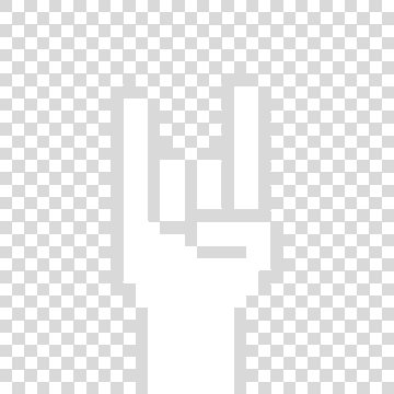 A transparent pixelated icon of a hand holding a smartphone on a checkered background.